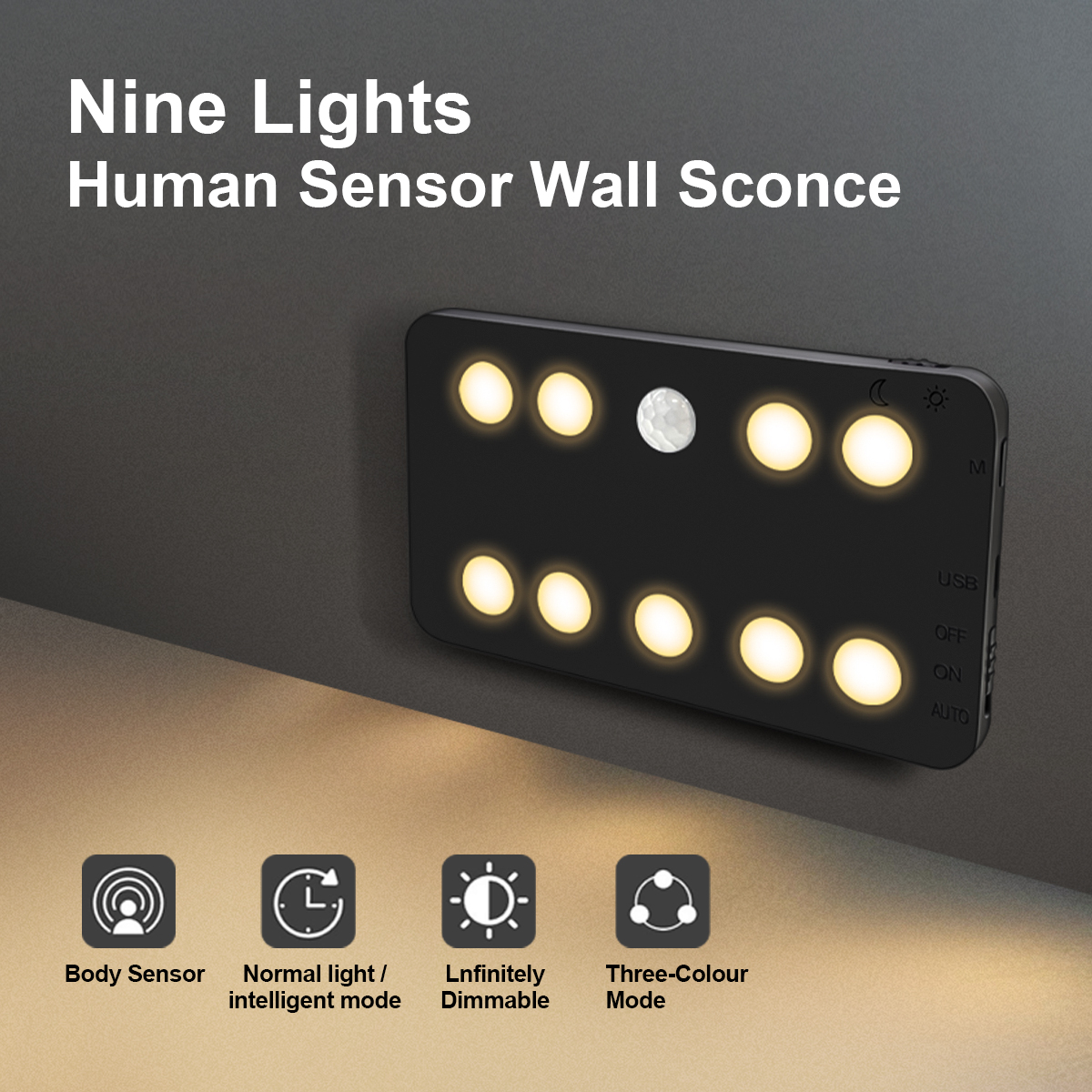 HCP260-九灯人体感应壁灯